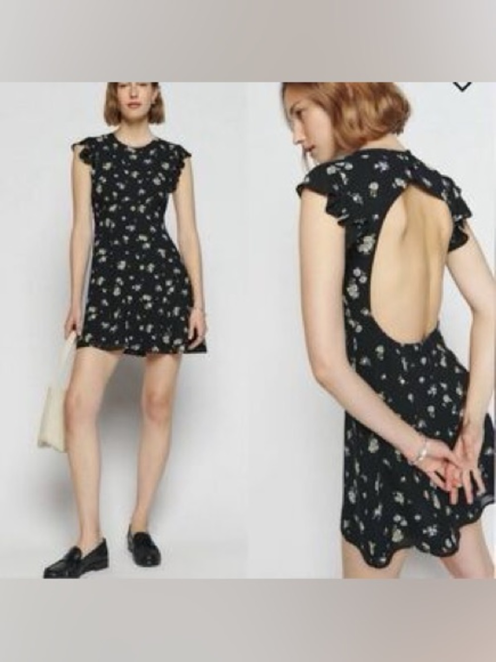 Reformation Idalia Mini Dress Open Back Floral